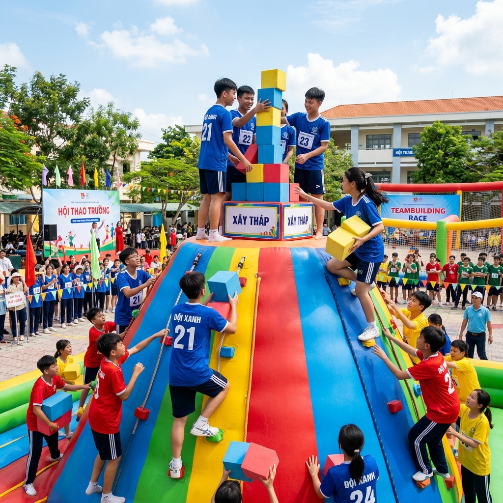 Vượt núi hơi & Xếp tháp đồng đội